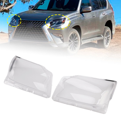 2020-2023 Lexus GX460 2Pcs Front Headlight Lens Shell+Seal Glue Generic
