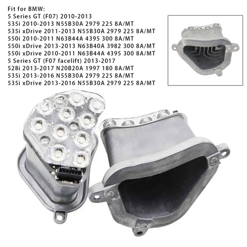 2010-2017 BMW 5Series 535i 550i xDrive F07 Left+Right Turn Signal Light Module 63127262833 63127262834 Generic