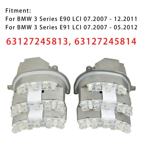 2007-2012 BMW 3 Series E91 LCI 2x LED Turn Signal Headlight Control Unit Module 63127245813 63127245814 Generic