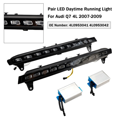 2007-2009 Audi Q7 2x LED Daytime Running Light 4L0953041 4L0953042 Generic