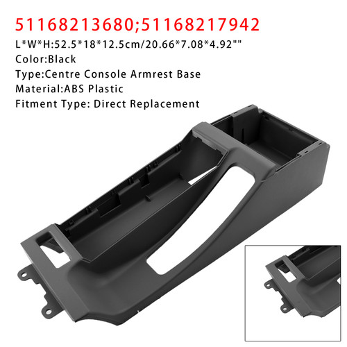 2002-2006 BMW E46 325i 328i 330i M3 305 Centre Console Armrest Trim Base Black Generic