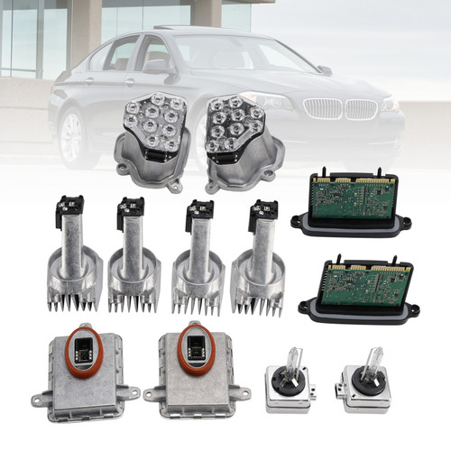 2011-2013 BMW 528i 535i 550i ActiveHybrid 5 M5 12PCS Left+Right Power Module LED Headlight AHL Generic
