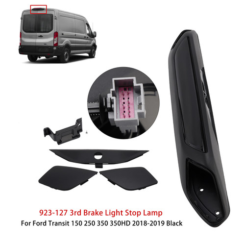 2018-2019 Ford Transit-150/250/350 3rd Brake Light Stop Lamp 923-127 Black Generic