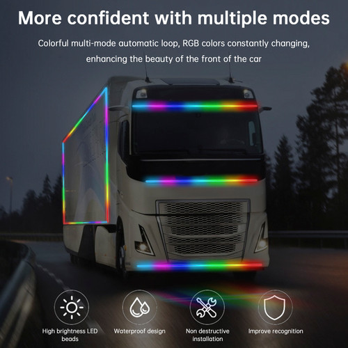 Truck Colorful Streamer Marquee LED Light Strips External With Remote Control 2.4m
