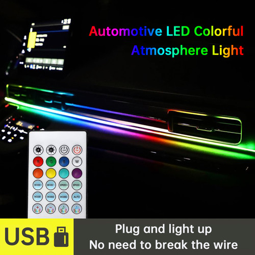 Central Control Ambient Interior Colorful LED Flowing Decorative Light 110cm