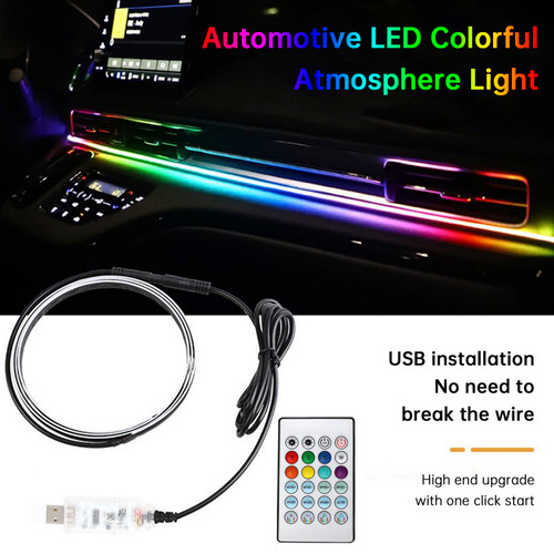 Central Control Ambient Interior Colorful LED Flowing Decorative Light 110cm+35cm