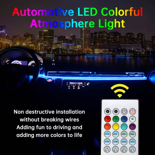 Central Control Ambient Interior Colorful LED Flowing Decorative Light 110cm+35cm