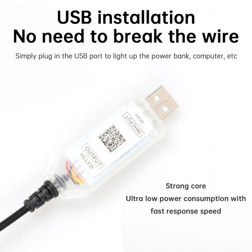 Central Control Ambient Interior Colorful LED Flowing Decorative Light 110cm+35cm