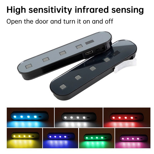 4Pcs Car Door Decoration Safety Light Warning Flashing Automatic Sensing Light
