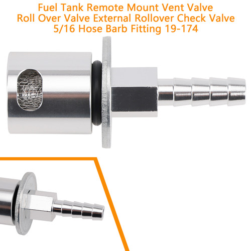 Fuel Tank Vent External Rollover Check Valve 5/16 Hose Barb Fitting 19-174