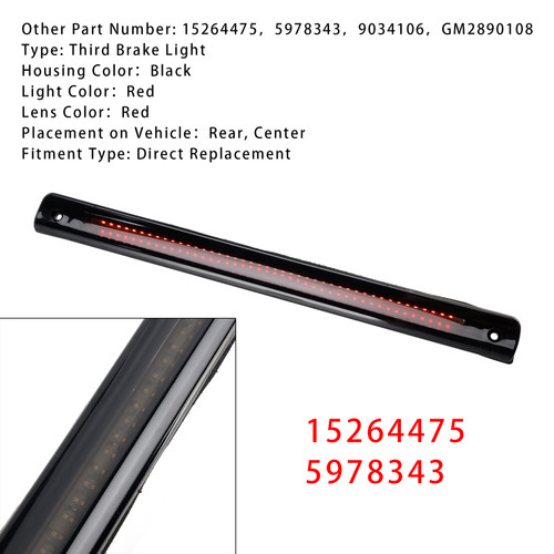 2005-2006 Pontiac Montana SV6 ONLY 3rd Brake Light Rear 15264475 Black and Red Generic