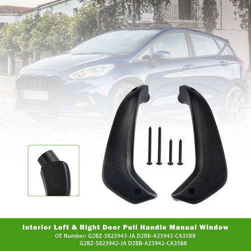 2011-2020 Ford Fiesta Interior Left & Right Side Door Pull Handle Manual Window G2BZ-5823942-JA G2BZ-5823943-JA Generic