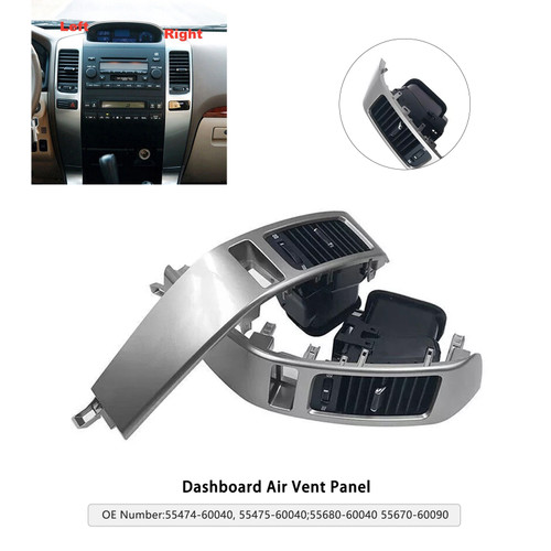 2003-2009 Toyota Land Cruiser Prado J120 2* Dashboard Air Vent and Panel (Left+Right) 55474-60040 Generic