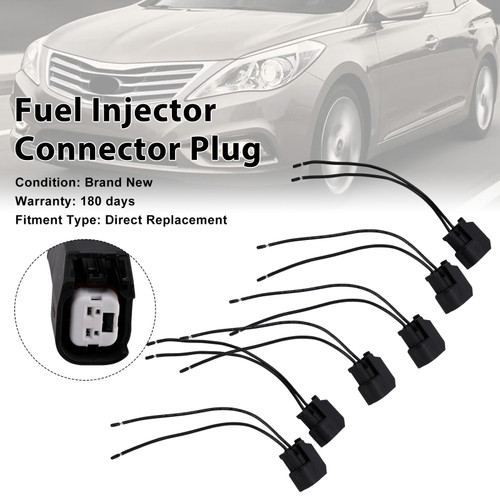 6-EV6 Fuel Injector Connector Plug Clip Pigtail Quick Disconnect Fit Hyundai