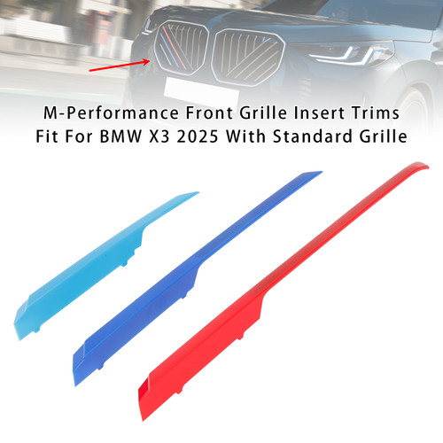 2025 BMW X3 With Standard Grille Tri-Color ABS Front Kidney Grille Insert Trims Clip Generic