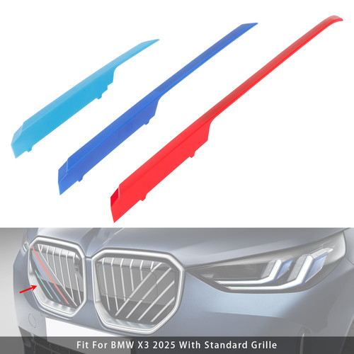 2025 BMW X3 With Standard Grille Tri-Color ABS Front Kidney Grille Insert Trims Clip Generic