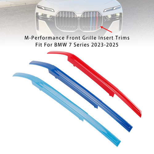 2023-2025 BMW7 Series Tri-Color ABS Front Kidney Grille Insert Trims Clip Generic