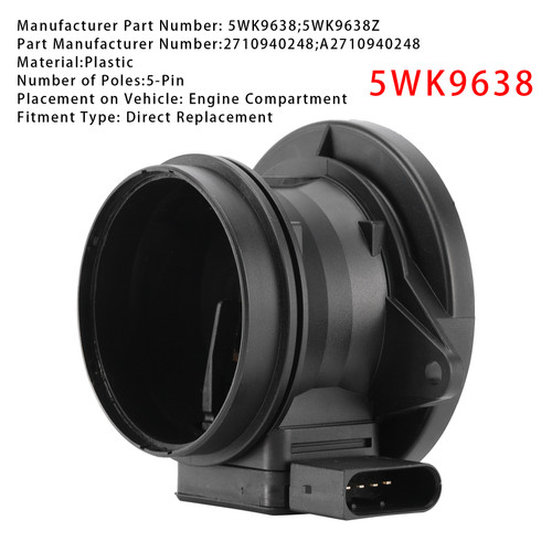 2001-2010 Mercedes-Benz W203 W211 C209 Mass Air Flow Meter Sensor 5WK9638 Generic