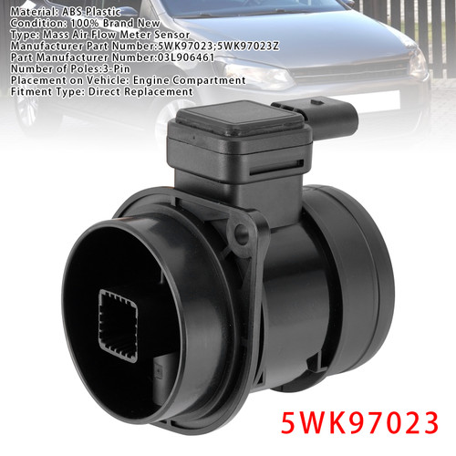 2009-2015 Audi A1 A3 Mass Air Flow Meter Sensor 5WK97023 Generic