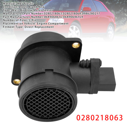 1996-2006 Audi A3 A4 A6 TT Mass Air Flow Meter Sensor 0280218063 Generic