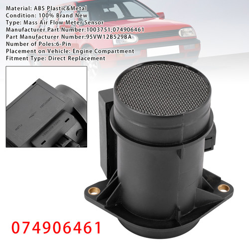 1993-2010 Audi A3 8L1 VW Golf IV Passat B5 Mass Air Flow Meter Sensor 074906461 Generic