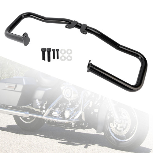 2014-2024 Touring Glide Engine Guard Crash Bar Frame Protector Bumper Steel Black Generic