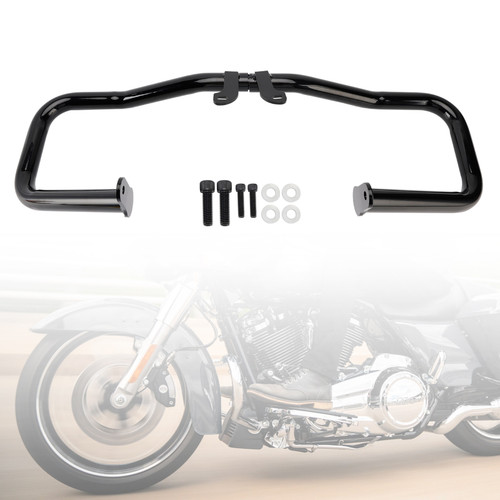 2014-2024 Touring Glide Engine Guard Crash Bar Frame Protector Bumper Steel Black Generic