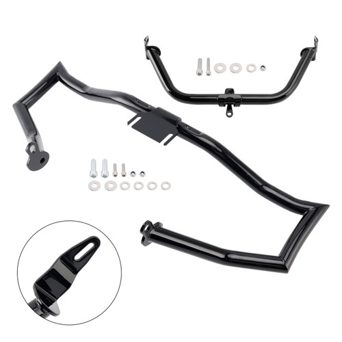 2014-2022 Touring Road Glide Engine Guard Crash Bar Frame Protector Bumper Steel Blackb Generic