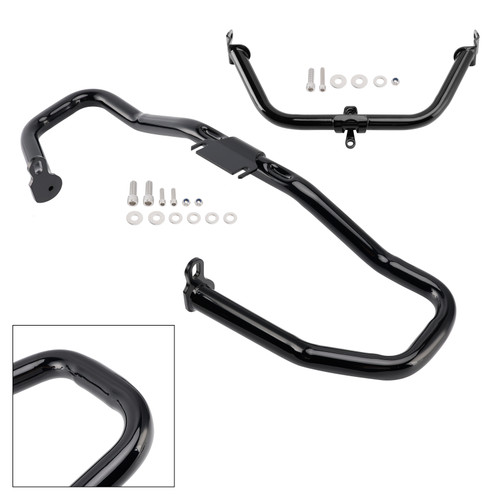 2014-2022 Touring Road Glide Engine Guard Crash Bar Frame Protector Bumper Steel Blackc Generic