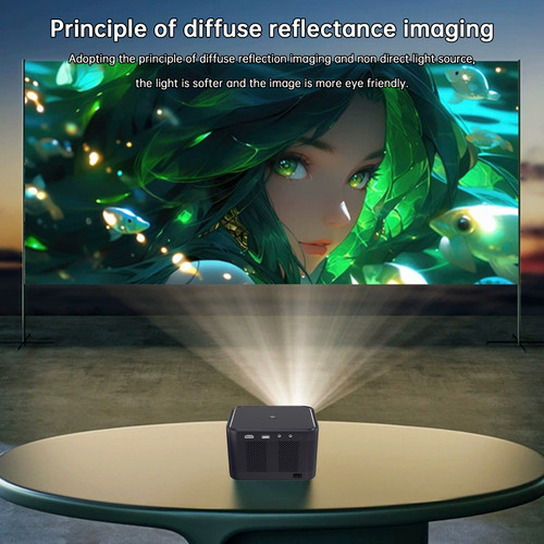 4K Projector Smart Android Home Projector Living Room Bedroom Smart Voice Electric Focus Dual Frequency High-Definition Projector EU