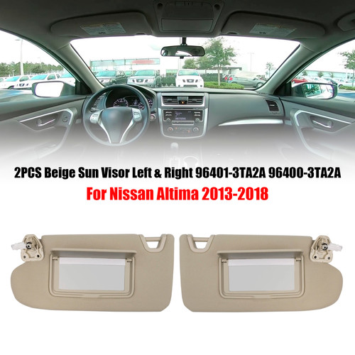 2013-2018 NISSAN Altima 2PCS Beige Sun Visor Left & Right 96401-3TA2A 96400-3TA2A Generic