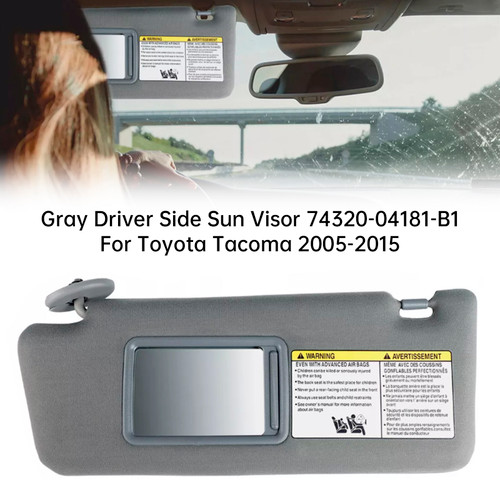 2005-2015 Toyota Tacoma Left Side Sun Visor 74320-04181-B1 Gray Generic