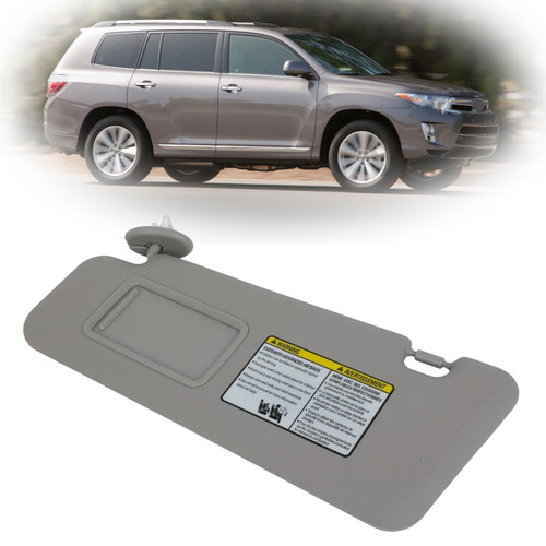 2008-2013 Toyota Highlander Driver Side Sun Visor 74320-48500-E0 Gray Generic