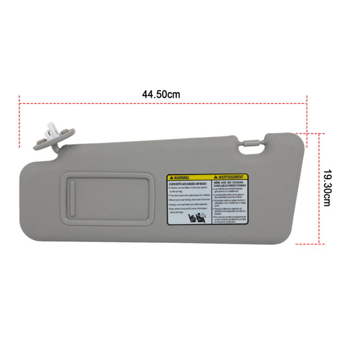 2008-2013 Toyota Highlander Driver Side Sun Visor 74320-48500-E0 Gray Generic