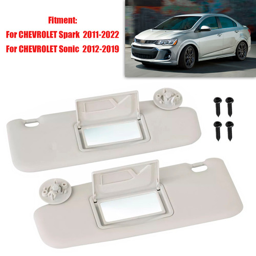 2011-2022 CHEVROLET Spark 2PCS Gray Sun Visor Left & Right 42478247 42478249 Generic