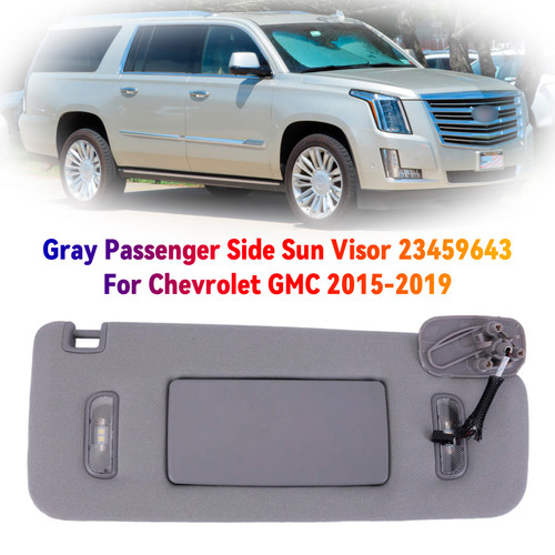 2015-2019 Chevrolet Silverado 1500 2500 3500 Gray Sun Visor Right 23459643 Generic