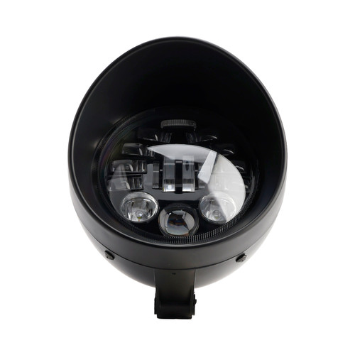 Multifunctional Beam Headlight Lamp Custom Black Fits For Racer Bobber Chopper