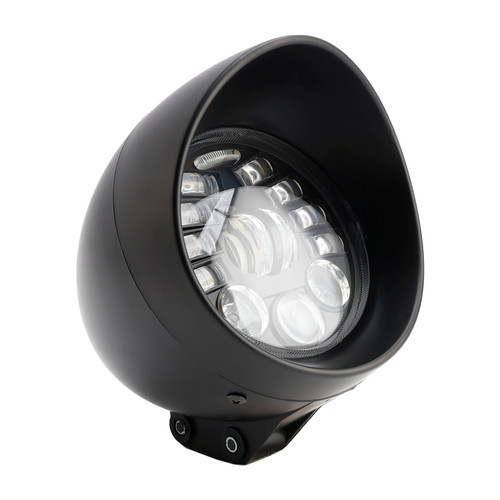 Multifunctional Beam Headlight Lamp Custom Black Fits For Racer Bobber Chopper