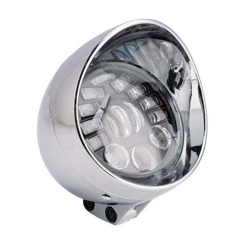 Multifunctional Beam Headlight Lamp Custom Chrome Fits For Racer Bobber Chopper
