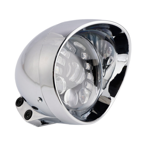 Multifunctional Beam Headlight Lamp Custom Chrome Fits For Racer Bobber Chopper