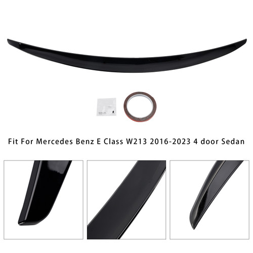 2016-2023 Mercedes Benz E Class W213 4 door Sedan Rear Spoiler Gloss Black Generic