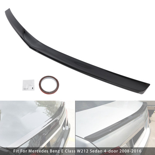 2008-2016 Mercedes Benz E Class W212 Sedan 4-door Rear Boot Spoiler Carbon Fiber Look AMG Style Generic