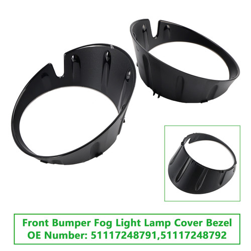 2009-2015 MINI Cabrio R57 LCI Pair Front Bumper Fog Light Lamp Cover Bezel 51117248791 51117248792 Generic