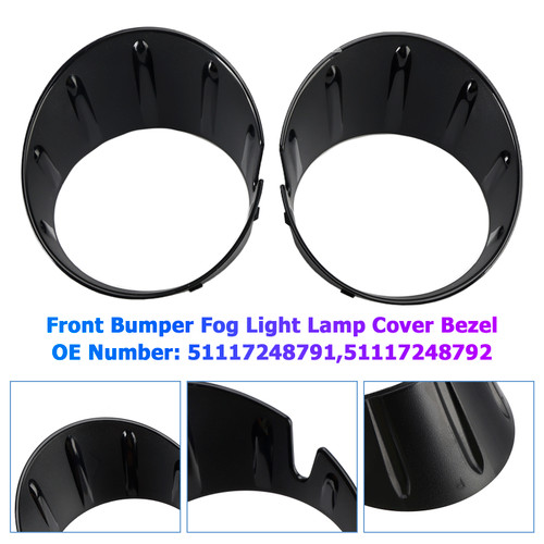 2009-2015 MINI Cabrio R57 LCI Pair Front Bumper Fog Light Lamp Cover Bezel 51117248791 51117248792 Generic