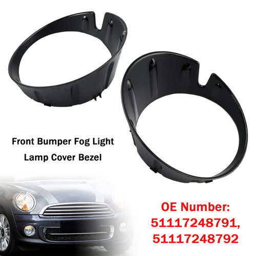 2011-2015 MINI Roadster R59 Pair Front Bumper Fog Light Lamp Cover Bezel 51117248791 51117248792 Generic