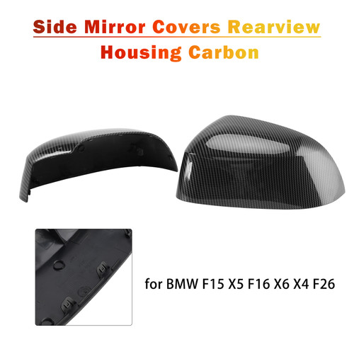 2014-2018 BMW F15 X5 & F16 X6 1 Pair Side Mirror Covers Rearview Housing Carbon Fiber Generic