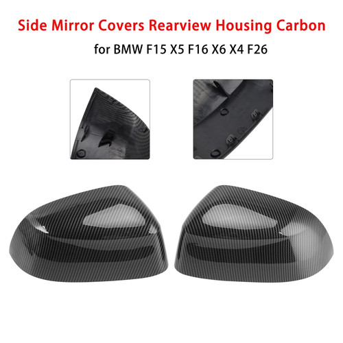 2014-2018 BMW F15 X5 & F16 X6 1 Pair Side Mirror Covers Rearview Housing Carbon Fiber Generic