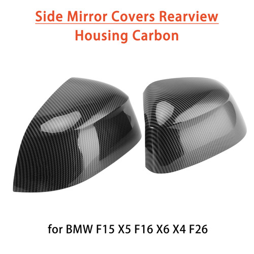 2014-2018 BMW F15 X5 & F16 X6 1 Pair Side Mirror Covers Rearview Housing Carbon Fiber Generic