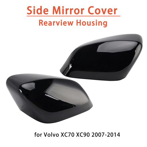 2007-2014 Volvo XC70 XC90 1 Pair Side Mirror Cover Rearview Housing Black Generic