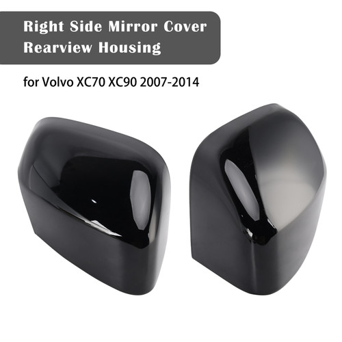 2007-2014 Volvo XC70 XC90 1 Pair Side Mirror Cover Rearview Housing Black Generic